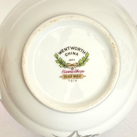 Wentworth China Japan Silver Wheat Sugar Bowl With Lid 4514 Eternal Shape - Picture 10 of 12